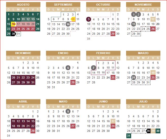 Calendario escolar 2021-2022 de México
